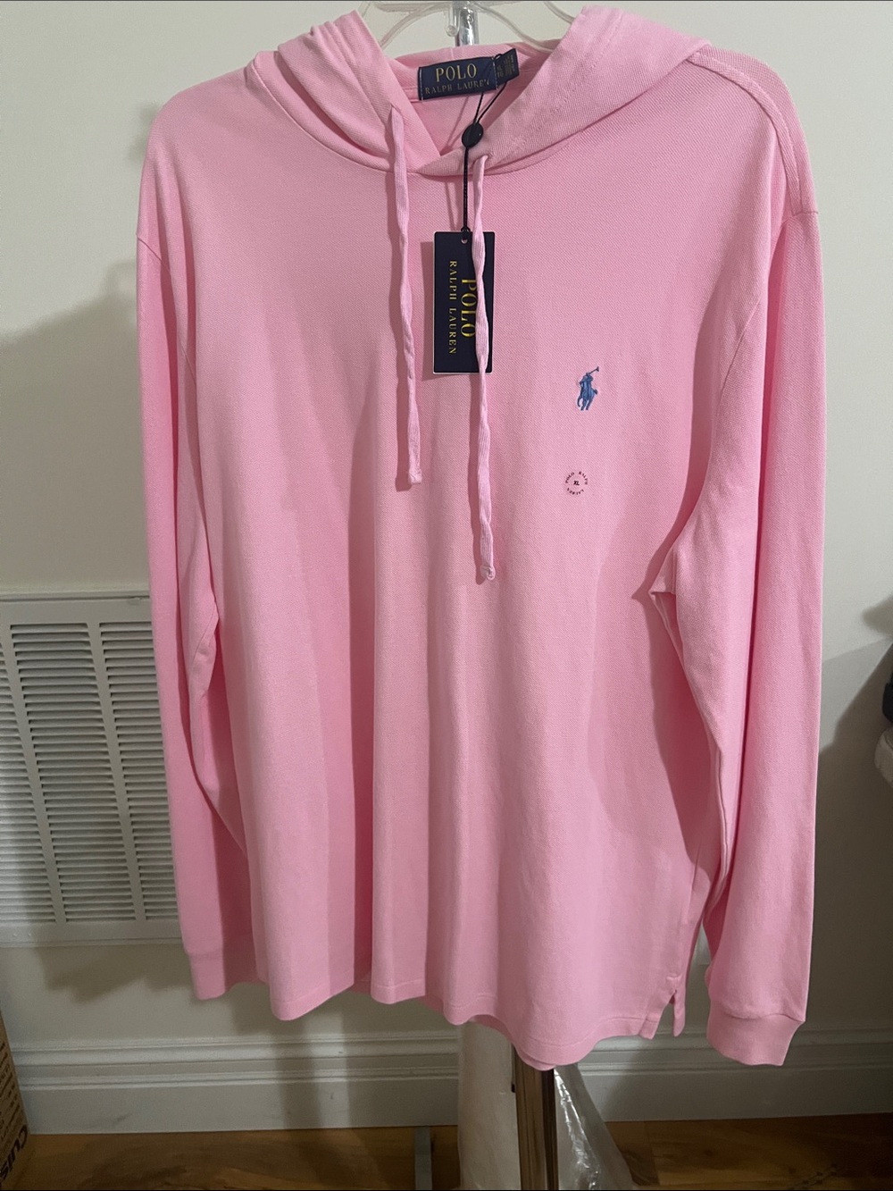 Polo by Ralph Lauren Light Pink Hooded Long-Sleeve Lightweight Soft Mesh Cotton